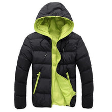 Load image into Gallery viewer, Oeak 2019 Men Winter Casual Hooded parka Thick Padded Jacket Zipper Slim Men And Women Coats Men Parka Outwear Warm Candy Color