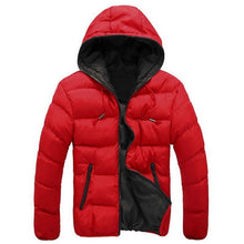 Load image into Gallery viewer, Oeak 2019 Men Winter Casual Hooded parka Thick Padded Jacket Zipper Slim Men And Women Coats Men Parka Outwear Warm Candy Color