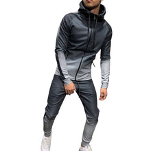 Load image into Gallery viewer, 2019  Gradient Sportswear Men Outwear Set Zipper Hooded Casual Sweatshirt Striped 2 Pieces Sets Jacket+Pants