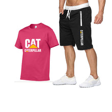Load image into Gallery viewer, 2019 new men's T-shirt printing cat caterpillar logo short-sleeved men's T-shirt + pants summer fashion men's sports suit