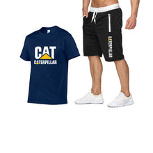 Load image into Gallery viewer, 2019 new men's T-shirt printing cat caterpillar logo short-sleeved men's T-shirt + pants summer fashion men's sports suit