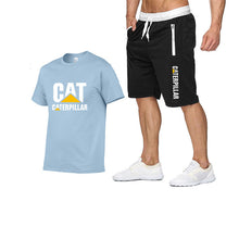 Load image into Gallery viewer, 2019 new men's T-shirt printing cat caterpillar logo short-sleeved men's T-shirt + pants summer fashion men's sports suit