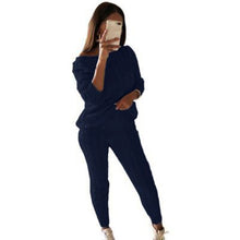 Load image into Gallery viewer, Litthing 2019 Autumn Women Sweater Set Ladies Warm Knitted Sets O Neck Solid Knitting Sweater and Long Pants Set Outfits Women