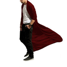 Load image into Gallery viewer, New Fashion Men Solid Color Long Sleeve Cardigan Slim Fit Open Front Trench Coat