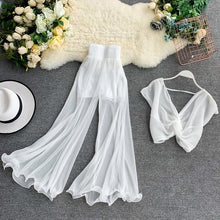 Load image into Gallery viewer, Gaganight Sexy Two Pieces Set Women Ankle Length Wide Leg Pants Suit Chic 2 Piece Outfits Loose Top Blouse Elegant 2 Piece Set