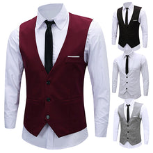Load image into Gallery viewer, Newest Men's Classic Formal Business Slim Fit Chain Dress Vest Suit Tuxedo Waistcoat