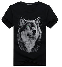 Load image into Gallery viewer, SWENEARO Men's clothing T-Shirt White T shirt Casual Cotton Wolf Printed Cartoon Short Sleeve Tee Shirt Men Brand Tee shirt 5XL