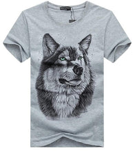 Load image into Gallery viewer, SWENEARO Men's clothing T-Shirt White T shirt Casual Cotton Wolf Printed Cartoon Short Sleeve Tee Shirt Men Brand Tee shirt 5XL