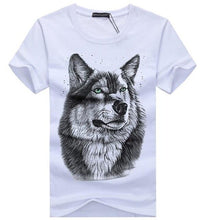 Load image into Gallery viewer, SWENEARO Men's clothing T-Shirt White T shirt Casual Cotton Wolf Printed Cartoon Short Sleeve Tee Shirt Men Brand Tee shirt 5XL