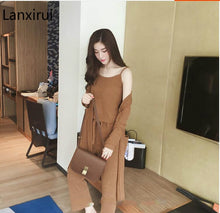 Load image into Gallery viewer, 2018 Casual Tracksuit Women 3 Pieces Set Knitted Pullover Sweaters Tops Deep V-neck Long Sleeve Sweatshirt Pants Women's Sets