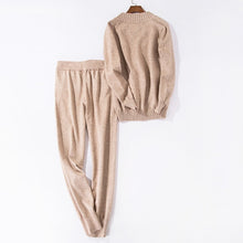 Load image into Gallery viewer, Women sweater suit and setsCasual Knitted Sweaters Pants 2PCS Track Suits Woman Casual Knitted Trousers+Jumper Tops Clothing Set