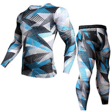 Load image into Gallery viewer, 2 Piece Tracksuit Men Compression MMA Long sleeve t shirt Rashgard kit Camouflage  Sweatshirt+leggings Fitness Thermal underwear