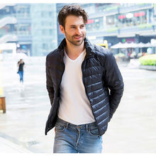 Load image into Gallery viewer, 2018 New Mens Ultralight Jacket Casual Autumn Winter White Duck Down Windbreaker Overcoat Warm Parka Male Coat Fashion Outerwear