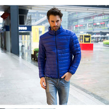 Load image into Gallery viewer, 2018 New Mens Ultralight Jacket Casual Autumn Winter White Duck Down Windbreaker Overcoat Warm Parka Male Coat Fashion Outerwear