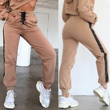 Load image into Gallery viewer, Hot Fashion Khaki Grey Women Hoodie Sweatshirt Hooded Jumper Pullover Drawstring Top Lace-Up Pants Sweatsuit Tracksuit Plus Size