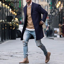 Load image into Gallery viewer, British Style Men's Long Jackets Coats Classic Jackets Trench Winter Clothes Solid Slim Fit Gentleman Outwear Hombre Masculino