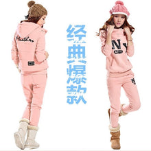 Load image into Gallery viewer, Autumn and winter New Fashion women suit warm women's tracksuits casual sets with a hood fleece sweatshirt three pieces set