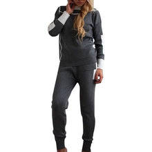 Load image into Gallery viewer, Woman Tracksuits 2018 Autumn Fashion Turtleneck Sweater + Slim Pants Knitted Suits Ladies Stripe Two Piece Set Twinset 2 Pcs Set