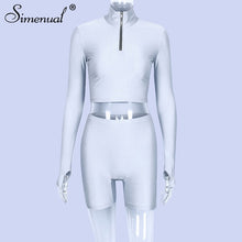 Load image into Gallery viewer, Simenual Push up cycling shorts tracksuit set