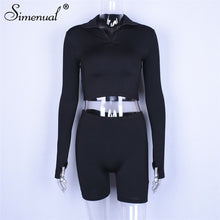 Load image into Gallery viewer, Simenual Push up cycling shorts tracksuit set