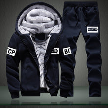 Load image into Gallery viewer, New Winter Men Set Fashion Brand Fleece Lined Thick Tracksuit + Pants Male Spring Warm Hooded Sporting Suit Mens Sportswear