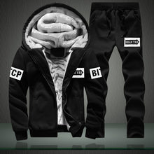 Load image into Gallery viewer, New Winter Men Set Fashion Brand Fleece Lined Thick Tracksuit + Pants Male Spring Warm Hooded Sporting Suit Mens Sportswear