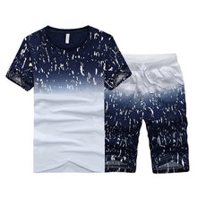 Load image into Gallery viewer, Summer New Men's Set Short Casual Suits Sportswear Mens Clothing Man Two Pieces Fashion Print Sets Male sweatshirt Men Brand 4XL