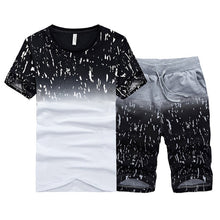 Load image into Gallery viewer, Summer New Men's Set Short Casual Suits Sportswear Mens Clothing Man Two Pieces Fashion Print Sets Male sweatshirt Men Brand 4XL