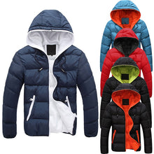 Load image into Gallery viewer, 2019 New Fashion Men's Winter Warm Jacket Hooded Slim Casual Coat Cotton-padded Jacket Parka Overcoat Hoodie Thick Coat