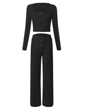 Load image into Gallery viewer, Autumn Women Knitted Rib Sexy 2 Piece Set Women 2018 Winter Casual Gray  Matching Sets Outfit 2 Piece Set Elegant Straight Pants