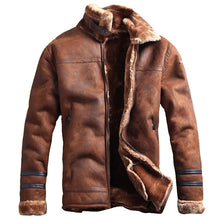 Load image into Gallery viewer, 2018 Russian Style Winter Mens Fur Faux Fur Coats Thick Velvet Mens Overcoat Streewear Mens Faux Fur Leather Jackets Velvet C235