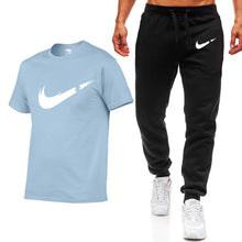 Load image into Gallery viewer, 2019 Summer New Men's T-shirt Casual Suits gym Men's Clothing Man Sets Tops+Pants Male sweatshirt Men Brand T Shirt Set