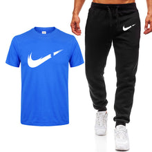 Load image into Gallery viewer, 2019 Summer New Men's T-shirt Casual Suits gym Men's Clothing Man Sets Tops+Pants Male sweatshirt Men Brand T Shirt Set