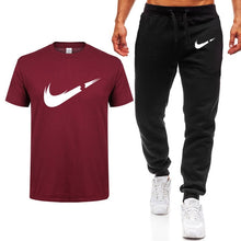 Load image into Gallery viewer, 2019 Summer New Men's T-shirt Casual Suits gym Men's Clothing Man Sets Tops+Pants Male sweatshirt Men Brand T Shirt Set