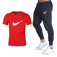 Load image into Gallery viewer, Summer Hot Sale Men's Sets T Shirts+pants Two Pieces Sets Casual Tracksuit Male 2019 Casual Tshirt Gyms Fitness trousers men