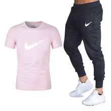 Load image into Gallery viewer, Summer Hot Sale Men's Sets T Shirts+pants Two Pieces Sets Casual Tracksuit Male 2019 Casual Tshirt Gyms Fitness trousers men