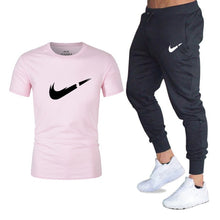Load image into Gallery viewer, Summer Hot Sale Men's Sets T Shirts+pants Two Pieces Sets Casual Tracksuit Male 2019 Casual Tshirt Gyms Fitness trousers men