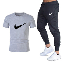 Load image into Gallery viewer, Summer Hot Sale Men's Sets T Shirts+pants Two Pieces Sets Casual Tracksuit Male 2019 Casual Tshirt Gyms Fitness trousers men