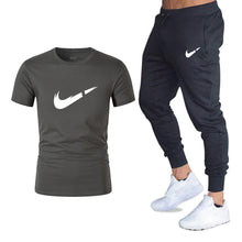Load image into Gallery viewer, Summer Hot Sale Men's Sets T Shirts+pants Two Pieces Sets Casual Tracksuit Male 2019 Casual Tshirt Gyms Fitness trousers men