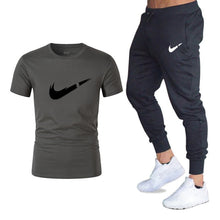 Load image into Gallery viewer, Summer Hot Sale Men's Sets T Shirts+pants Two Pieces Sets Casual Tracksuit Male 2019 Casual Tshirt Gyms Fitness trousers men