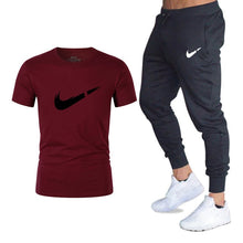 Load image into Gallery viewer, Summer Hot Sale Men's Sets T Shirts+pants Two Pieces Sets Casual Tracksuit Male 2019 Casual Tshirt Gyms Fitness trousers men