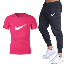 Load image into Gallery viewer, Summer Hot Sale Men's Sets T Shirts+pants Two Pieces Sets Casual Tracksuit Male 2019 Casual Tshirt Gyms Fitness trousers men