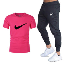 Load image into Gallery viewer, Summer Hot Sale Men's Sets T Shirts+pants Two Pieces Sets Casual Tracksuit Male 2019 Casual Tshirt Gyms Fitness trousers men