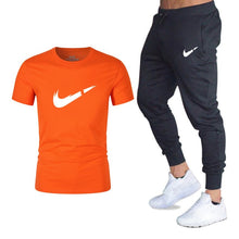 Load image into Gallery viewer, Summer Hot Sale Men's Sets T Shirts+pants Two Pieces Sets Casual Tracksuit Male 2019 Casual Tshirt Gyms Fitness trousers men