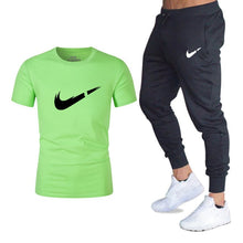 Load image into Gallery viewer, Summer Hot Sale Men's Sets T Shirts+pants Two Pieces Sets Casual Tracksuit Male 2019 Casual Tshirt Gyms Fitness trousers men