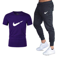 Load image into Gallery viewer, Summer Hot Sale Men's Sets T Shirts+pants Two Pieces Sets Casual Tracksuit Male 2019 Casual Tshirt Gyms Fitness trousers men
