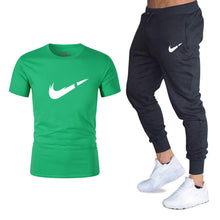 Load image into Gallery viewer, Summer Hot Sale Men's Sets T Shirts+pants Two Pieces Sets Casual Tracksuit Male 2019 Casual Tshirt Gyms Fitness trousers men
