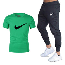 Load image into Gallery viewer, Summer Hot Sale Men's Sets T Shirts+pants Two Pieces Sets Casual Tracksuit Male 2019 Casual Tshirt Gyms Fitness trousers men