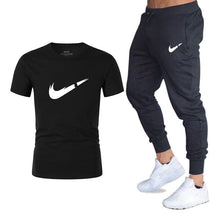 Load image into Gallery viewer, Summer Hot Sale Men's Sets T Shirts+pants Two Pieces Sets Casual Tracksuit Male 2019 Casual Tshirt Gyms Fitness trousers men