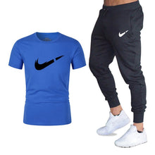 Load image into Gallery viewer, Summer Hot Sale Men's Sets T Shirts+pants Two Pieces Sets Casual Tracksuit Male 2019 Casual Tshirt Gyms Fitness trousers men